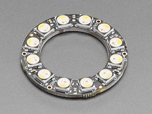 MicroMaker Adafruit Zubehör NeoPixel Ring - 12 x 5050 RGBW LEDs w/Integrated Drivers - Cool White - -6000K - SKU 2853