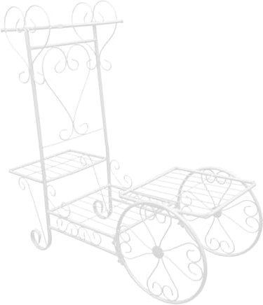 Parliky Dekorativer Blumenständer Aus Eisen Für Innen Und Balkon Langlebiges Pflanzenregal Kreativer Blumentopfhalter in Weiß Für Wohnzimmer Küche Garten Vielseitige Verwendung Für