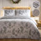 Simply Charlotte Santa Joy Bettwäsche-Set für Einzelbett, Weihnachtsmotiv, Grau