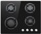 electriQ 60cm Gas on Glass 4 Burner Gas Hob - Black Glass