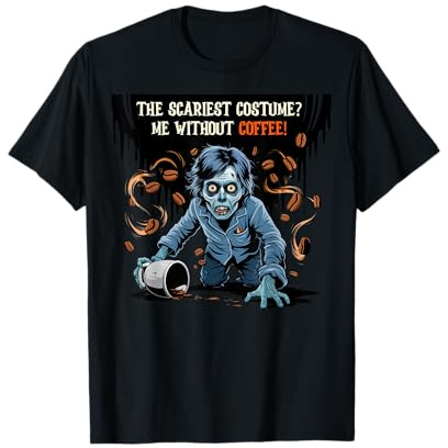 Mug humoristique pour amoureux du café Motif zombie Halloween Humour T-Shirt