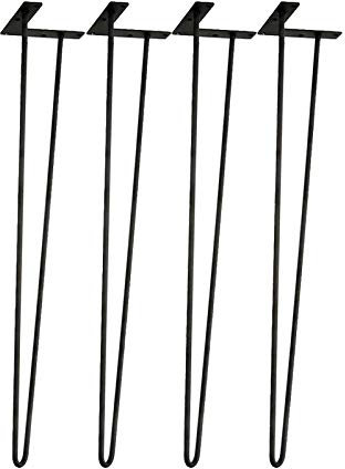 Pieds en épingle à cheveux noirs pour table à manger/bureau/bar Épais et réglables Pieds de meubles de cuisine 20 cm Pieds de rechange