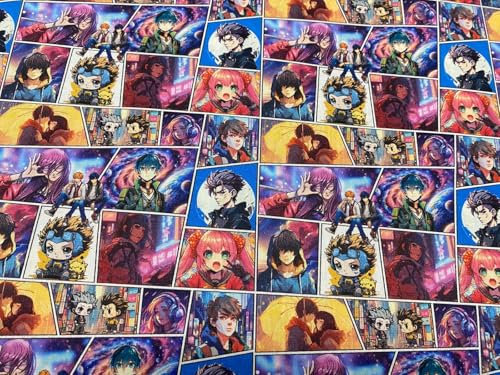 Manga-Stoff, japanische Stoffe, Bastelstoff, Baumwollstoffe, Meterware, 1 Meter x 160 cm