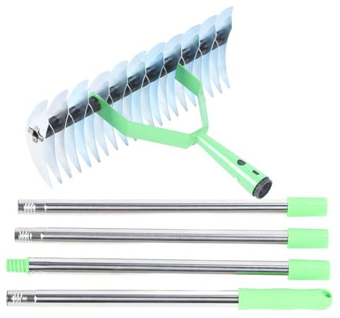 Shenruifa Dethatcher Rake, 1,7 M Lange Reet Ing Rake Garten Werkzeug aus Legiertem Stahl für Gras Reinigung, Anbau und Lockerung mit Ergonomischem Griff, für die Rasen Wartung