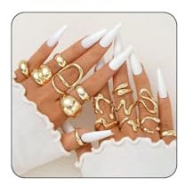 FloralGrace 15 Pezzi Set di Anelli Oro Donna, Anelli Grandi Oro, Anelli Impermeabili Placcati Oro Impilabili, Set di Gioielli Oro Anelli da Dito, Anello Oro Donna