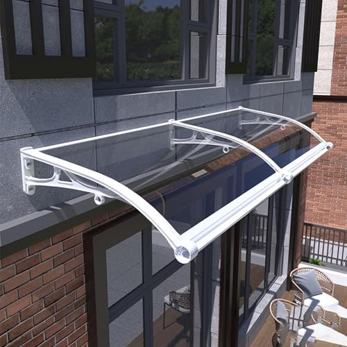 Fenstermarkise Aus Polycarbonat, Transparentes Design, Überdachung For Die Vordertür, Terrassenüberdachung For Balkon Und Terrasse Im Freien – Wetterfeste Halterung Aus Aluminiumlegierung For Die Vord