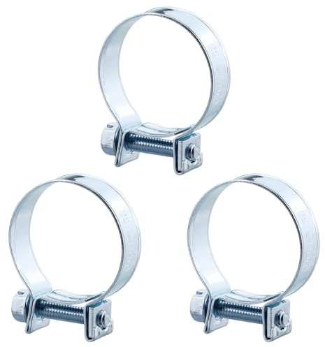 3 Stück Auspuffschellen Schlauchschelle,25-27 mm Edelstahl Mini Kraftstoffleitung Rohrschellen Clip,Schellen Schelle W1 Stahl,Kraftstoffleitung Rohrschellen