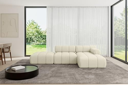 ALTDECOR Modulares Sofa Ecksofa in L-Form Corner modular Sofa Eckcouch Couch Wohnlandschaft Cauchsofa Polstersofa Lizur-L1-285x160x70 cm Beige