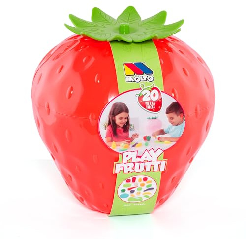 MOLTO - Fresa Contenedora de 20 Frutas | Piezas de Fruta de Juguete | Alimentos de Juguete | Accesorios de Cocina para Niños | + 18 Meses