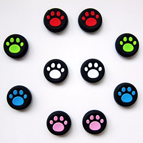 Vivi Audio Tapas para palanca de pulgar para PS4, Xbox One, Xbox 360, PS3, PS2, color blanco, 10 unidades