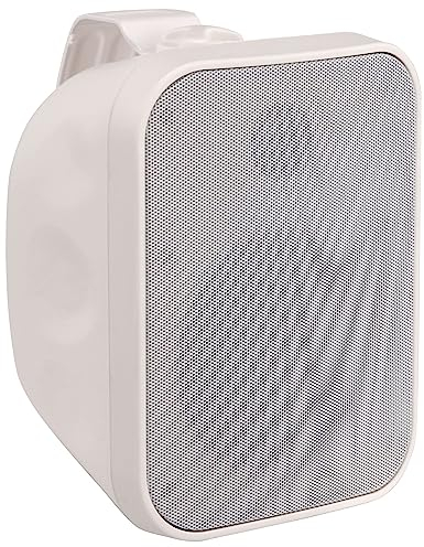 Pronomic OLS-5 WH DJ PA Outdoor-Lautsprecher für Garten, Terrasse, Restaurant (80 Watt, Schutzart IP56, 8 Ohm, 5,25 Woofer) weiß