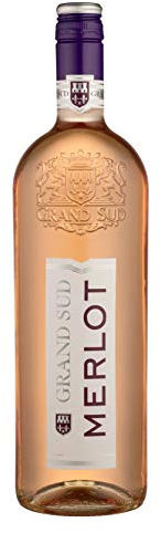 Grand Sud - Merlot Rosé aus Süd-Frankreich - Sortentypischer Trocken Roséwein (1 x 1 L)