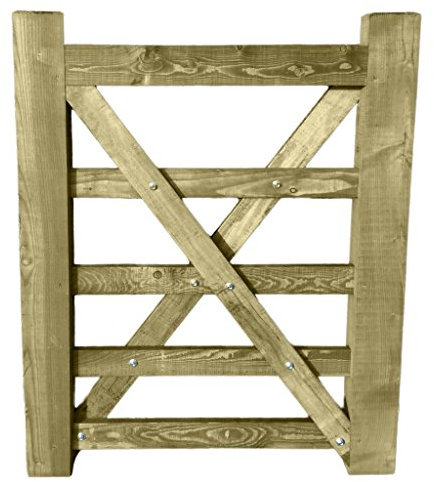 Ruby Timber Diamond Braced 5 Bar Field Farm Gate - Choose Size - Larch (4FT)