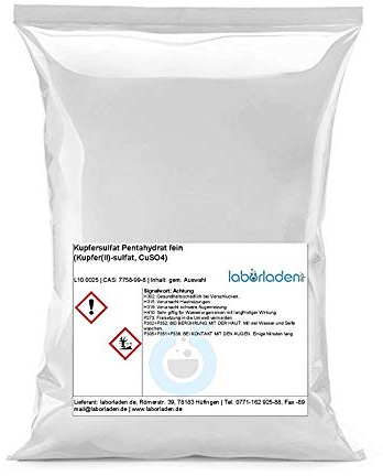 5kg Kupfersulfat Pentahydrat (Kupfer(II)-sulfat, CuSO4, für Labor, Werkstatt, Kristallzucht, Pool) (5)