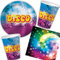DH-Konzept/Carpeta 33-teiliges Party-Set * Disco * für Kindergeburtstag mit Teller + Becher + Servietten + Deko // Partygeschirr Kinder Geburtstag Party Mottoparty Motto