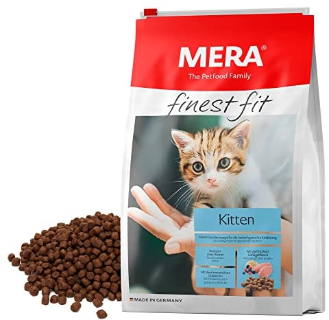 MERA finest fit Kitten, Junior Katzenfutter trocken für Babykatzen bis 1 Jahr, Trockenfutter aus frischem Geflügel und Reis, gesundes Futter für junge Katzen, ohne Zucker (1,5 kg)