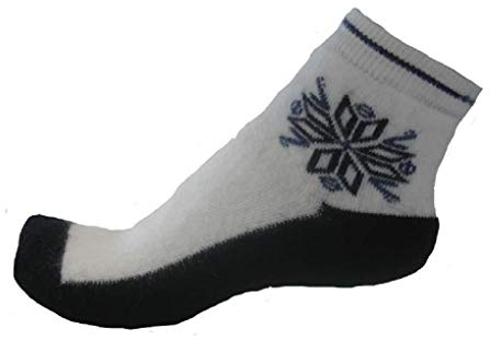 Moser care and support wear Fußwärmer (Paar), mit Schneekristall, 40% Angoraanteil, Socken (weiß/anthrazit, 36/38-S)