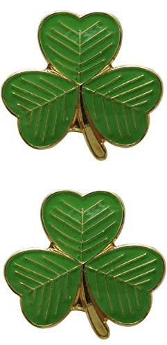 Pack of 2 x IRISH SHAMROCK IRELAND CLOVER flag metal pin badges each badge approx 20mm x 20mm