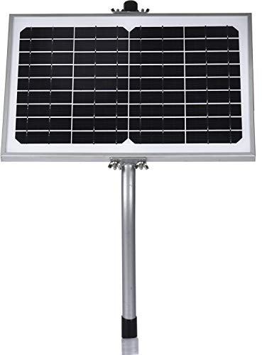 SUNER Power 10 Watt Solar Panel Powered Charger Kit + + Tubular Mount Bracket for Automatic Gate Opener, Electrical Fence, etc