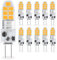 Yuiip 2W G4 LED Bulbs, 12V AC/DC, Warm White 3000K, 20W/10W Halogen Equivalent, 360° Beam Angle, No Flicker, Bi-Pin Base, Non-Dimmable, Pack of 10