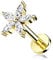 beyoutifulthings 1 Knorpel Ohr-Stecker Zirkonia Blume 8 mm Länge Gold Clear Cartilage Labret Piercing-s Tragus Edelstahl Schraub-Verschluss