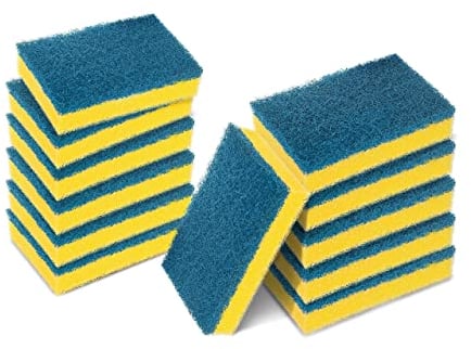 Scotch-Brite Delicate nicht kratzender Reinigungsschwamm, 12 Stück - ideal für den täglichen Abwasch, auch für antihaftbeschichtetes Kochgeschirr und Glas, Blau - Kratzfrei