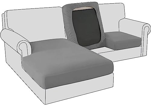 BXFUL Housses de Coussin de Siège de Canapé en Velours Extensible, Housse de Protection, Housses de Coussin de Canapé de Remplacement pour Coussin Individuel (Grand 3 Places,Gris foncé)