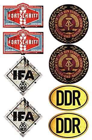 DDR Nr.5 / 8X Aufkleber Breite je 6,5cm Fortschritt VEB IFA DDR Oldtimer MINOL Retro Landmaschine Erntemaschine Vintage Osten Ostalgie Sticker