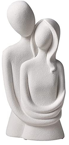NSXIN Modern Deko Figur Keramik Wohnzimmer Dekoration Minimalistische Skulptur Handwerk Liebhaber Umarmen Dekoration Wohnzimmer Schlafzimmer Zimmer Dekorationen (Weiß)