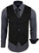 Baxboy Herren Hemd mit Weste Krawatte Anzugs Sakko Business Hochzeit Freizeit Hemden Frack Herrenweste Set wählbar B-44-HWKR, Farbe:Anthrazit, Größe:4XL