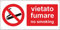 Pubblimania VIETATO FUMARE Cartello di emergenza e sicurezza in alluminio composito metallo 3 mm di spessore (Cm 29x14,5) (Vietato Fumare)