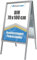DisplayLager, Dänische Qualität | Kundenstopper Alu-Line | 2 Plakate (beidseitig) | Wetterfeste Plakatständer Gehwegaufsteller Werbetafel (Silber, 70 x 100 cm)