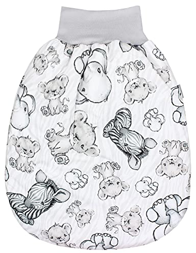 TupTam Baby Strampelsack Schlafsack mit breitem Bund Winterschlafsack für Mädchen Jungen Babyschlafsack, Farbe: Safari Beige, Größe: 6-12 Monate