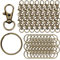 Schlüsselring Edelstahl Klein 80 Stück Karabiner Schlüsselanhänger Basteln Selber Machen Ringe Karabinerhaken mit Drehgelenk(Bronze)