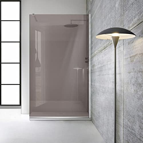 Aqua Roy INOX, Misura 110 cm da 70/80/90/100/110/120, Paravento doccia a pavimento, Box doccia, Vetro Bronzo 8 mm, Acciaio Inox (110x195 cm)