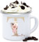 Emaille Tasse Blechtasse - Geschenk personalisiert mit Namen I Geschenkideen Anfangsbuchstabe Name - 300 ml - Weiß Silber - buchstabe buchstaben anfangsbuchstaben alphabet personalisierter