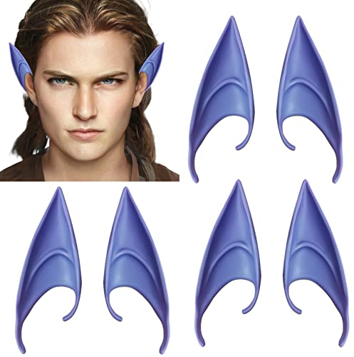 CLDURHGE 3 Paar Avantar Kostüm Elf Ears Cosplay Avantar Ohren 12cm Elfenohren Zubehör Halloween Partydekorationen Zubehör Karnevalskostüm -Lila