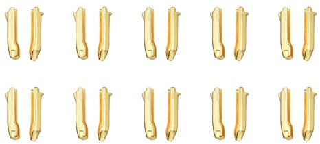 sourcing map 10 Stück Reißverschluss Reparatur Doppelt Open Reißverschluss Stopper Verriegelung Kit #5 Stecknadeln Reissverschluss Reparieren für Jacke Mantel Zweiwege Kleidung, Gold Ton