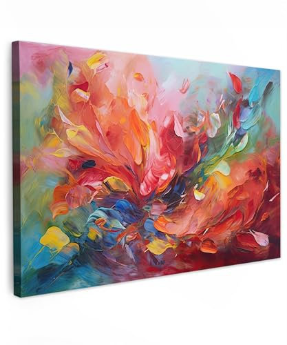 MuchoWow© Wandbilder 60x40 cm Schlafzimmer Home Deko Wohnung Bild Wohnzimmer Fotoleinwand Wand Bilder Leinwand Wall Decor Kunstdruck - Öl - Kunst - Abstrakt - Bunt
