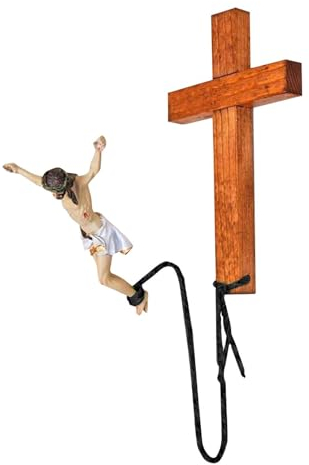 Kruzifix Kreuz Wandbehang Bungee Jesus Kreuz Christus Wandskulptur 18 cm