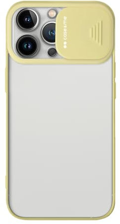 case&me cover trasparente con protezione totale per fotocamera, iPhone 13 Pro, protezione fotocamera rimovibile, giallo