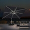 PURPLE LEAF Parasol Déporté 3 x 4 m Rectangulaire avec LED, Parasol De Jardin Exterieur Toit à Double Rotatif 360°,Parasol Terrasse Exterieur XXL, Gris acier
