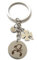 MODA MavillA Porte-clés signe du zodiaque acier trèfle porte bonheur gravure au laser coffret cadeau inclus, argent, M