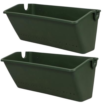 Didiseaon Jardinera De Pared Vertical para Exteriores, 2 Piezas, Color Verde, Maceteros De Plástico Orificios De Drenaje para Jardín, Balcón y Terraza, Soporte Estable hasta 10 Kg