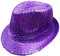 Geagodelia Damen Glitzer Hut Pailletten Mütze Kopfbedeckung für Party Disco Halloween Karneval Kostüm Fasching Accessoires Faschingshut Kostümzubehör Einheitsgröße (Lila)