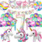 Betensh Einhorn Geburtstagsdeko 7 Jahre Mädchen, Einhorn Luftballon 7 Jahre Mädchen, Folienballon Einhorn Geburtstag, Einhorn Deko Kindergeburtstag für Einhorn Party