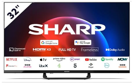 SHARP 32FH8KA 32 inch Full HD Smart LED TV Freeview Play (Renewed)