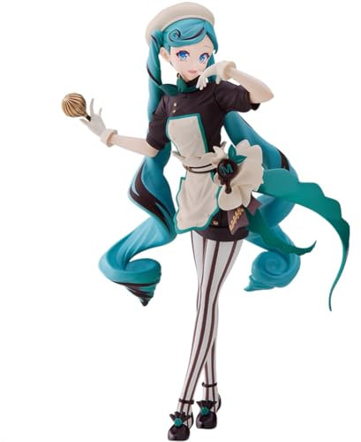 Anjinguang Sweets Miku Figure Anime Manga Miku Statue Figurine Home Desktop Ornament Collectible Figure(20cm, Dark Chocolate Pastry Chef Style)