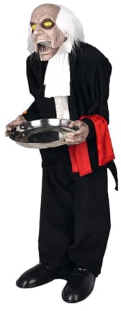 Amagogo Halloween-Dekoration, berührungsaktivierende, kreative, gruselige Haushälterin-Figur für den Eingang des Gartenparty-Zubehörs, Männliche Haushälterin