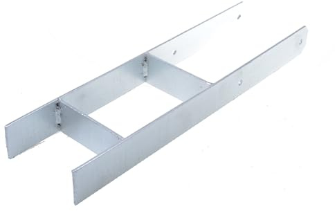 Aqbau® H pfostenträger 151mm Pfostenträger H form Pfostenanker H-anker h-pfostenträger Pfostenschuhe H-Träger Betonanker Gesamthöhe 600 mm Metall Verzinkt
